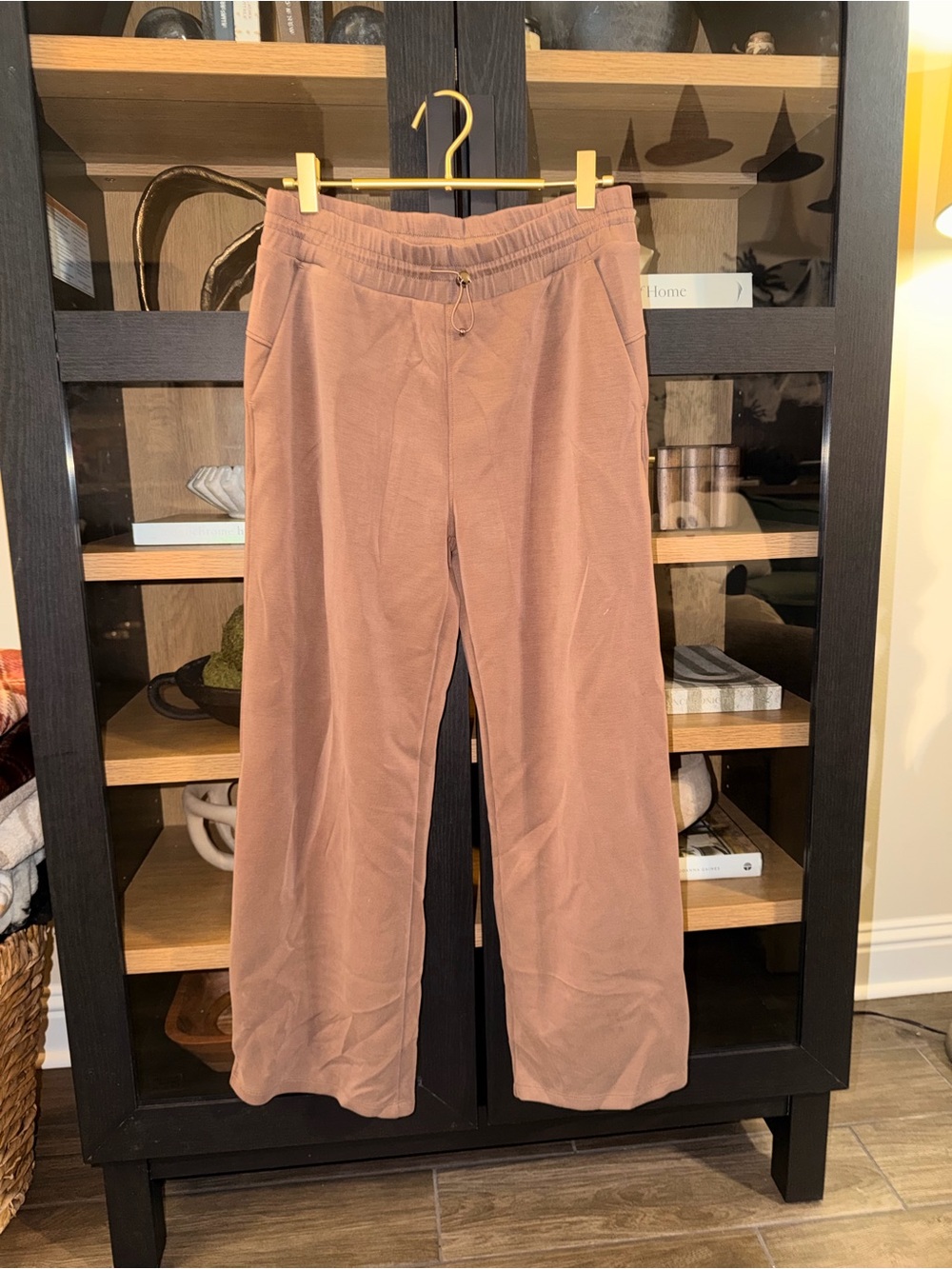 ODODOS Modal Soft Cropped Wide Leg Pants Brown Size S